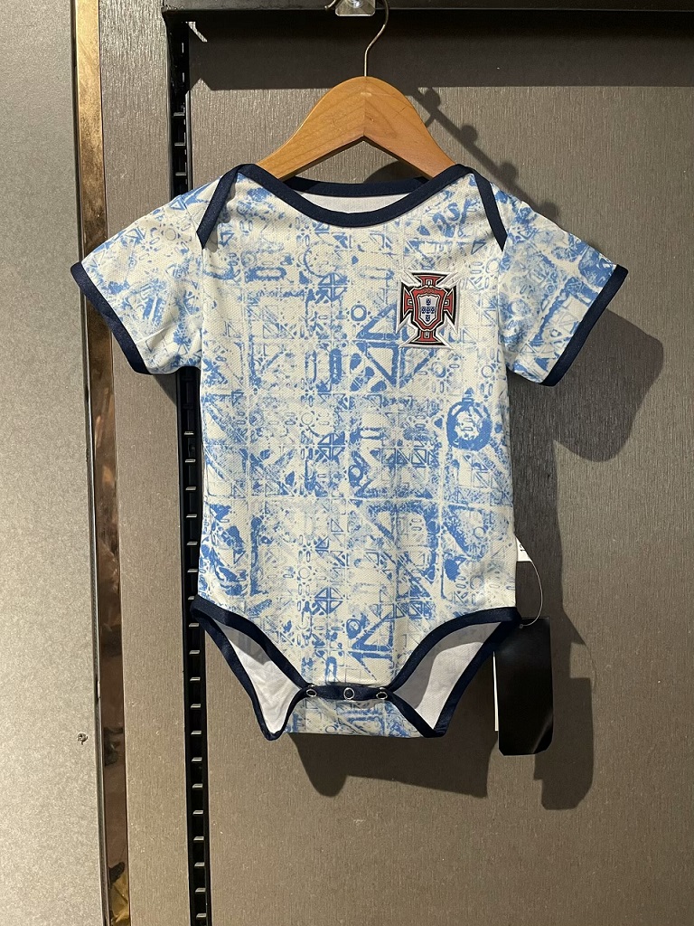 Potugual 2024 Baby Euro Away White/Blue Soccer Jersey